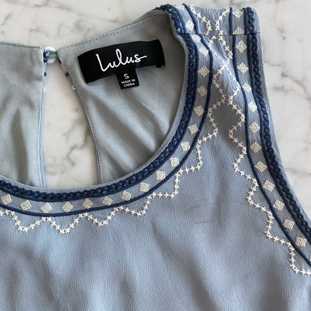 ✨NEW✨ Lulus Blue Shift Dress Size Small - Picture 5 of 10